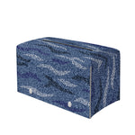 Camo Denim Jeans Pattern Print Leather Tissue Box Cover