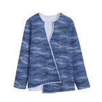 Camo Denim Jeans Pattern Print Long Sleeve Short Coat