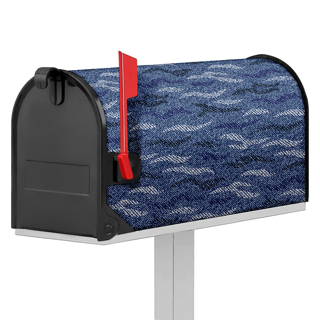 Camo Denim Jeans Pattern Print Mailbox Cover