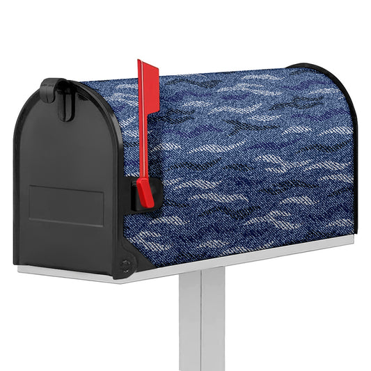 Camo Denim Jeans Pattern Print Mailbox Cover