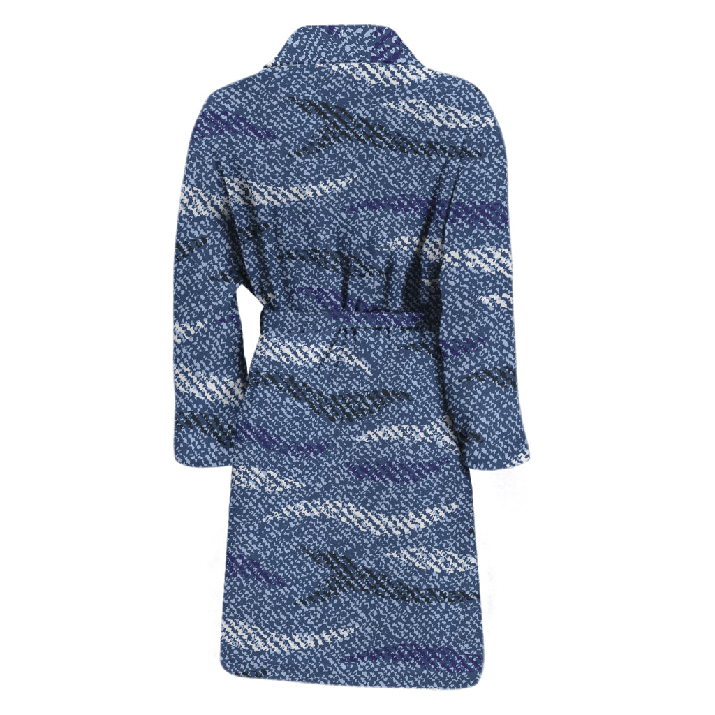 Camo Denim Jeans Pattern Print Men's Bathrobe