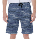 Camo Denim Jeans Pattern Print Men's Beach Shorts
