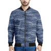 Camo Denim Jeans Pattern Print Men's Bomber Jacket