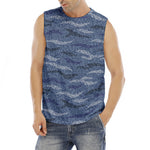 Camo Denim Jeans Pattern Print Men's Fitness Tank Top