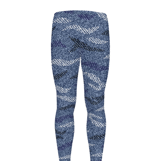 Camo Denim Jeans Pattern Print Men's leggings