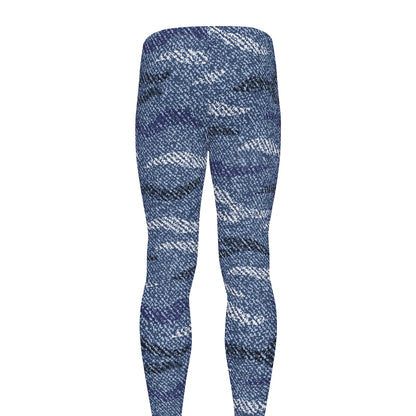 Camo Denim Jeans Pattern Print Men's leggings