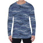 Camo Denim Jeans Pattern Print Men's Long Sleeve T-Shirt