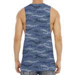 Camo Denim Jeans Pattern Print Men's Muscle Tank Top