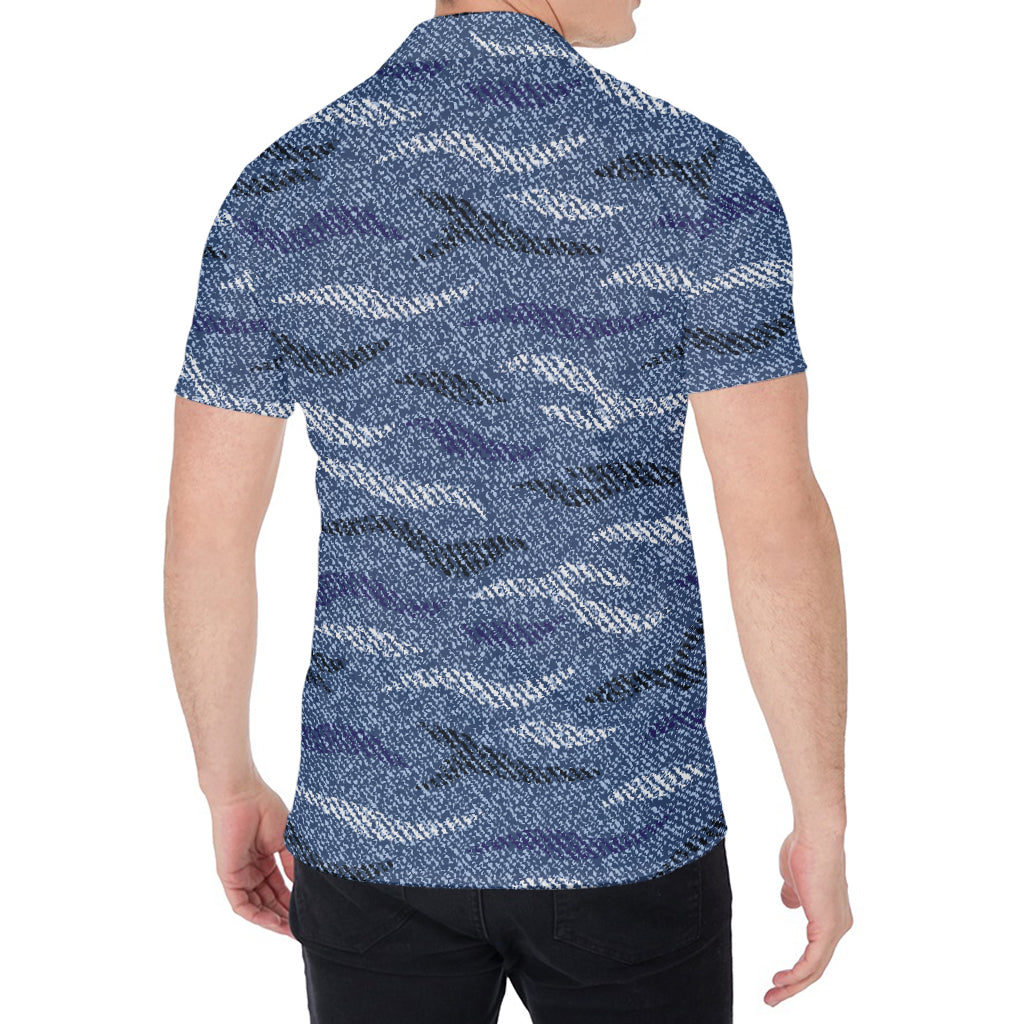 Camo Denim Jeans Pattern Print Men's Shirt