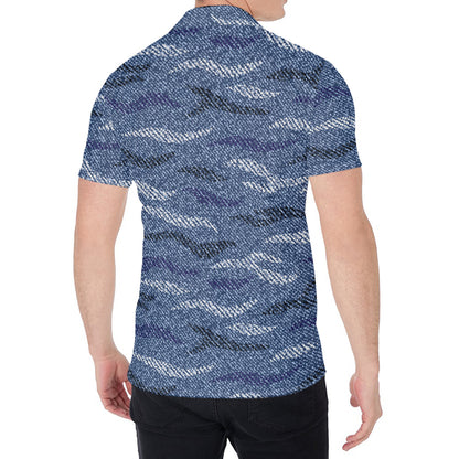 Camo Denim Jeans Pattern Print Men's Shirt