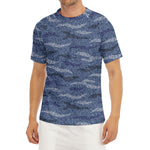 Camo Denim Jeans Pattern Print Men's Short Sleeve Rash Guard