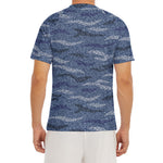 Camo Denim Jeans Pattern Print Men's Short Sleeve Rash Guard