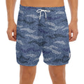 Camo Denim Jeans Pattern Print Men's Split Running Shorts