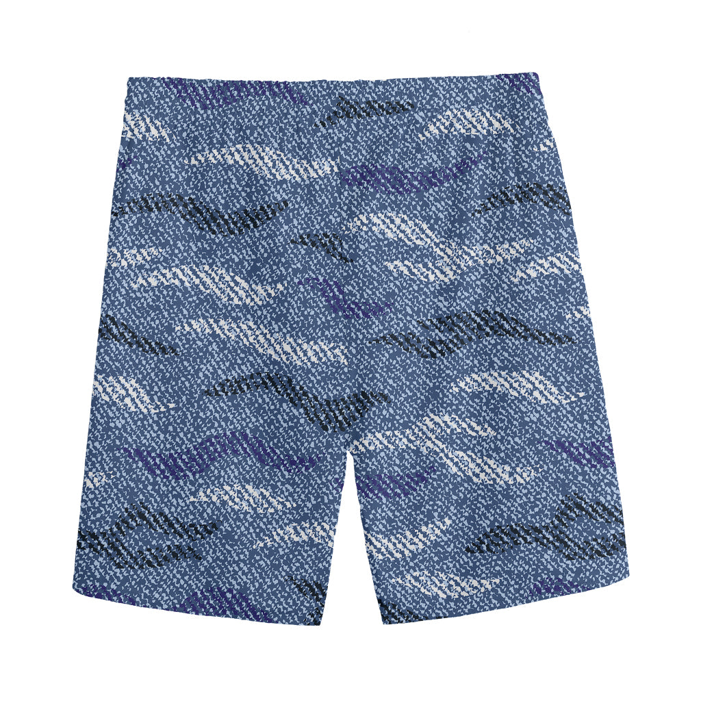 Camo Denim Jeans Pattern Print Men's Sports Shorts