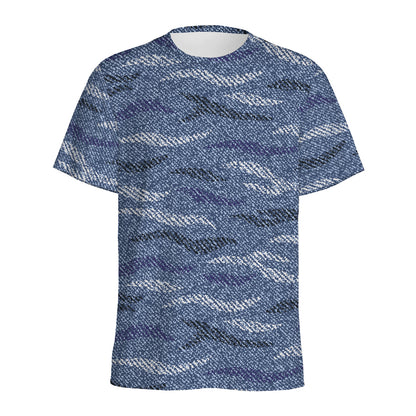 Camo Denim Jeans Pattern Print Men's Sports T-Shirt