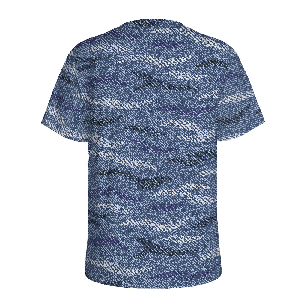 Camo Denim Jeans Pattern Print Men's Sports T-Shirt