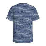 Camo Denim Jeans Pattern Print Men's Sports T-Shirt
