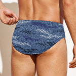 Camo Denim Jeans Pattern Print Men's Swim Briefs