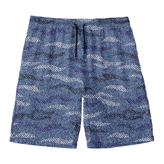 Camo Denim Jeans Pattern Print Men's Swim Trunks