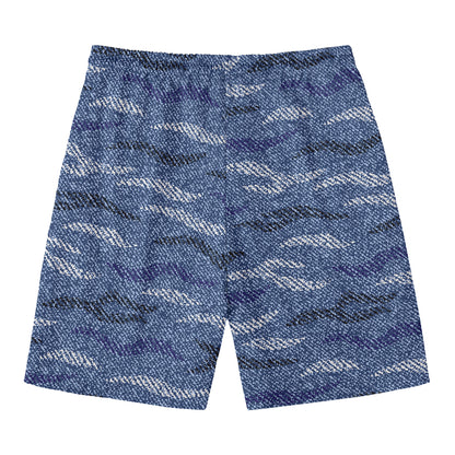 Camo Denim Jeans Pattern Print Men's Swim Trunks