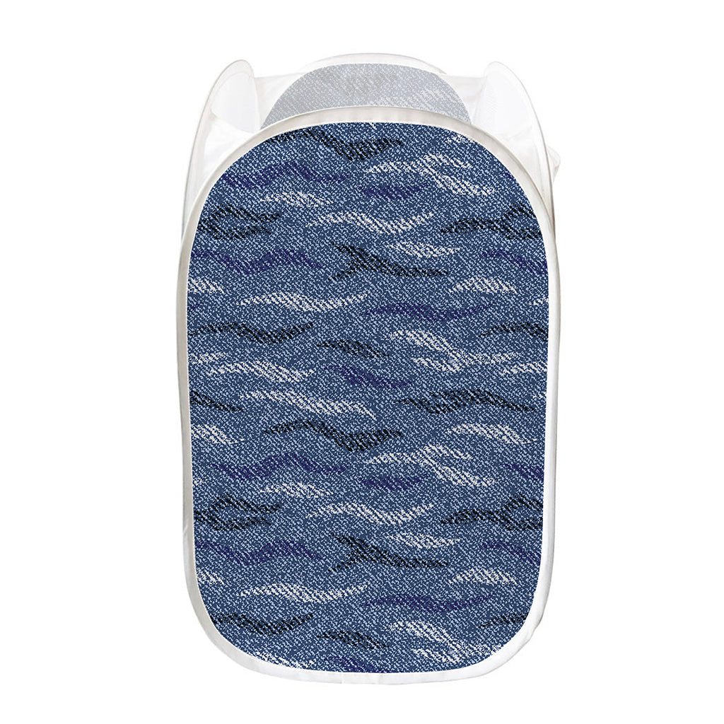 Camo Denim Jeans Pattern Print Mesh Laundry Hamper