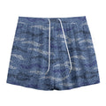 Camo Denim Jeans Pattern Print Mesh Shorts