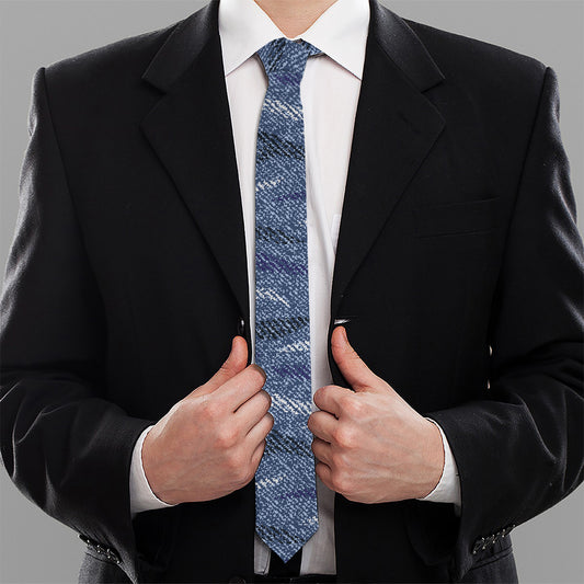 Camo Denim Jeans Pattern Print Necktie