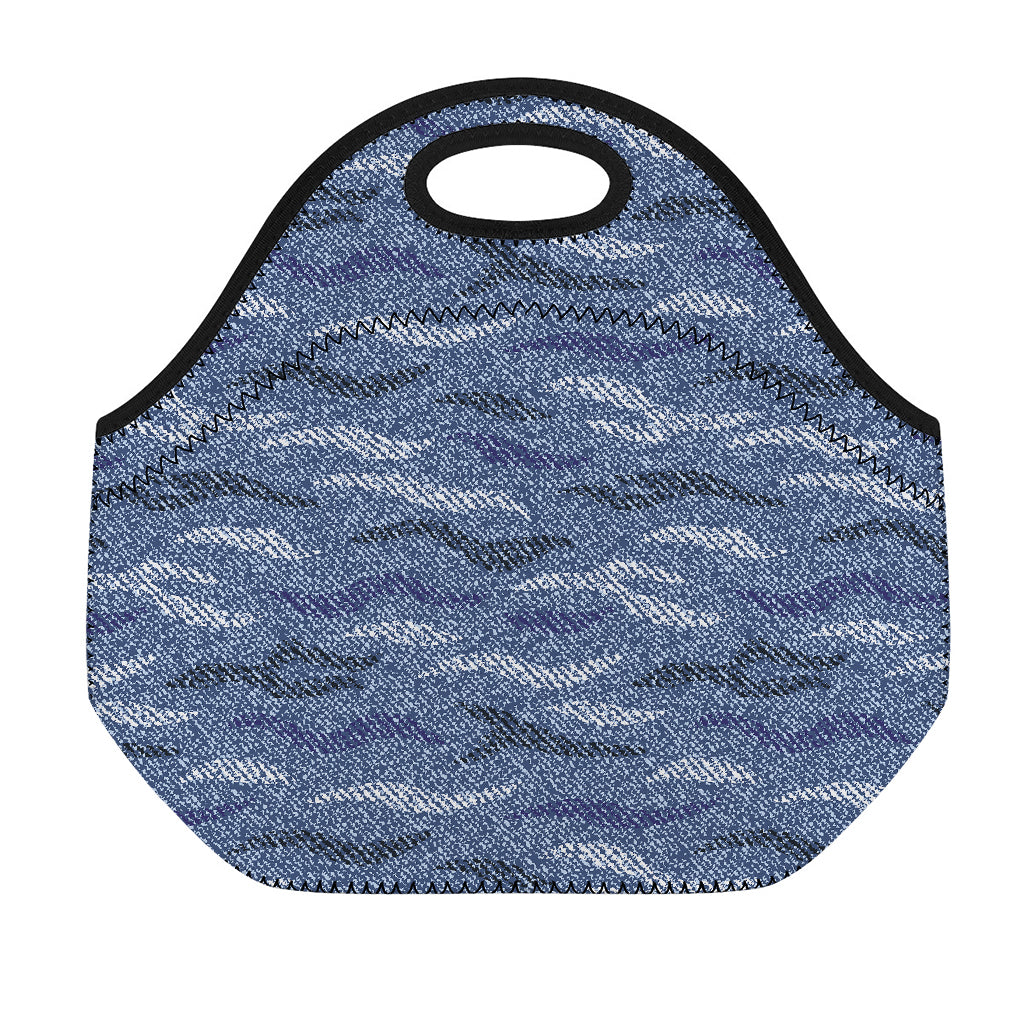 Camo Denim Jeans Pattern Print Neoprene Lunch Bag