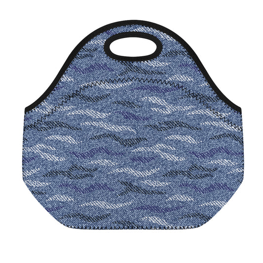 Camo Denim Jeans Pattern Print Neoprene Lunch Bag