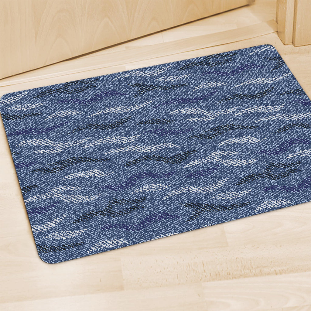 Camo Denim Jeans Pattern Print Polyester Doormat