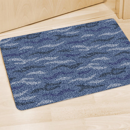 Camo Denim Jeans Pattern Print Polyester Doormat