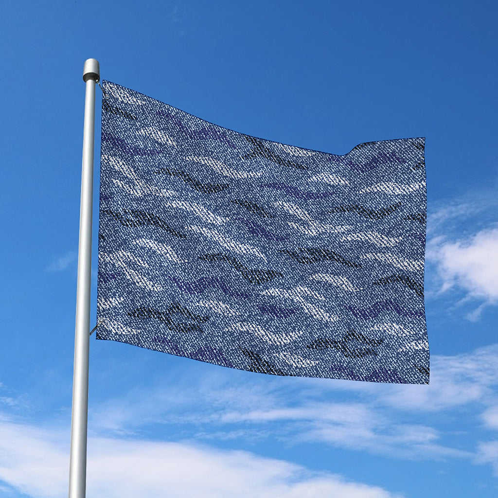 Camo Denim Jeans Pattern Print Polyester Flag