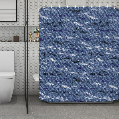 Camo Denim Jeans Pattern Print Polyester Shower Curtain