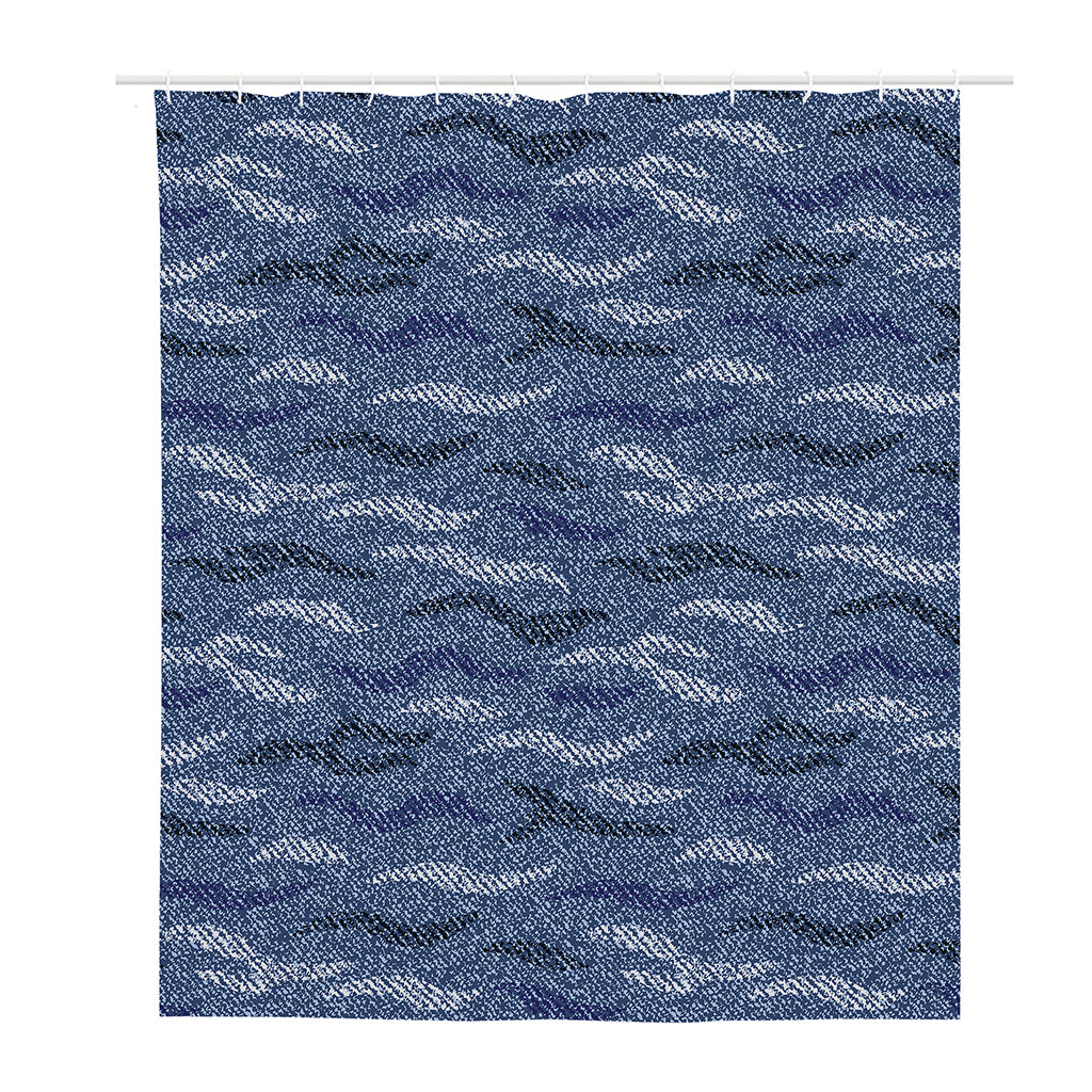 Camo Denim Jeans Pattern Print Polyester Shower Curtain