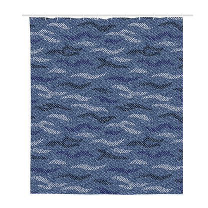 Camo Denim Jeans Pattern Print Polyester Shower Curtain