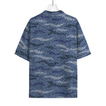 Camo Denim Jeans Pattern Print Rayon Hawaiian Shirt