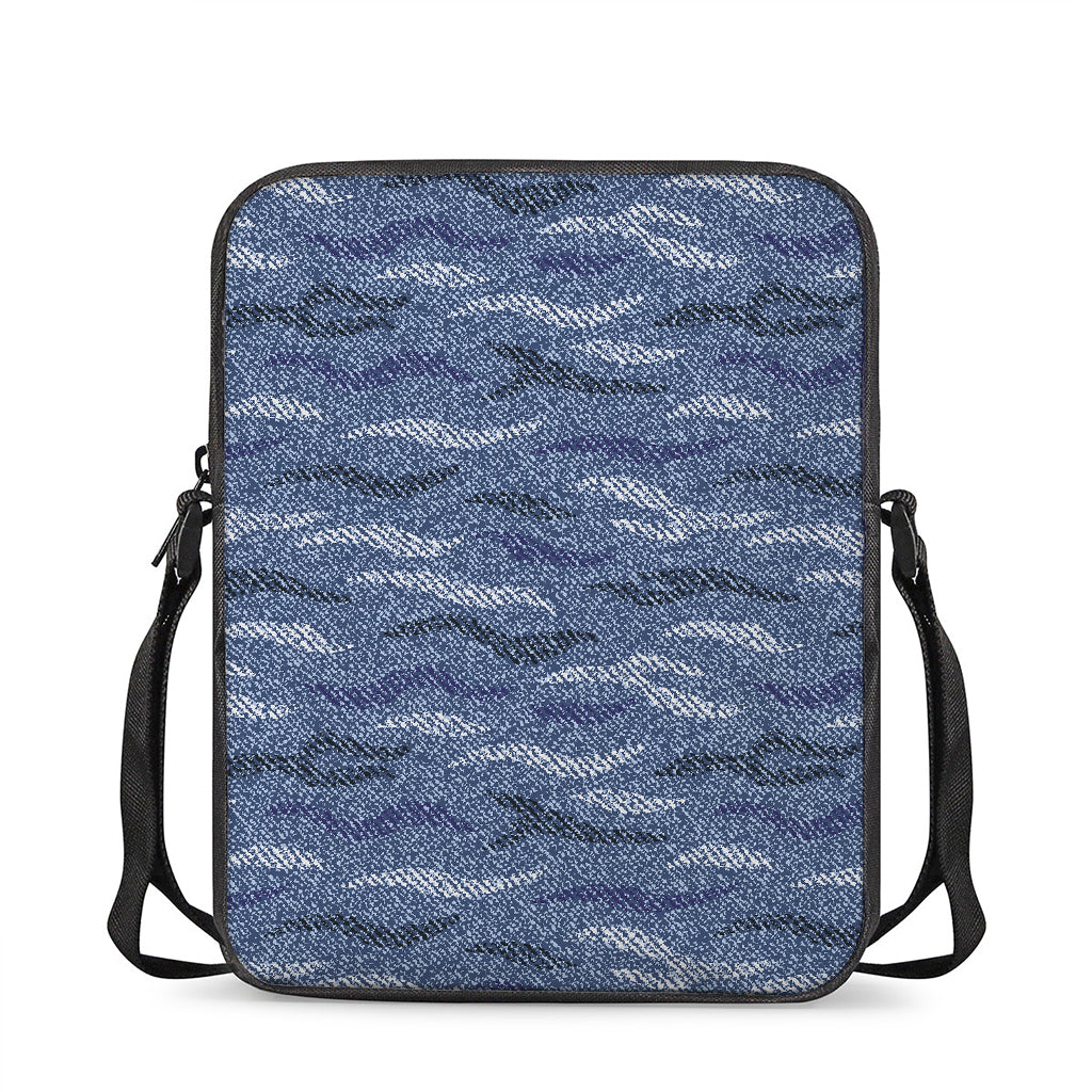Camo Denim Jeans Pattern Print Rectangular Crossbody Bag
