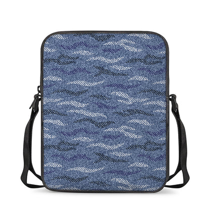 Camo Denim Jeans Pattern Print Rectangular Crossbody Bag