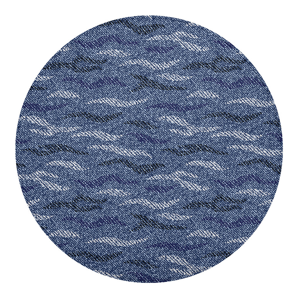 Camo Denim Jeans Pattern Print Round Blanket