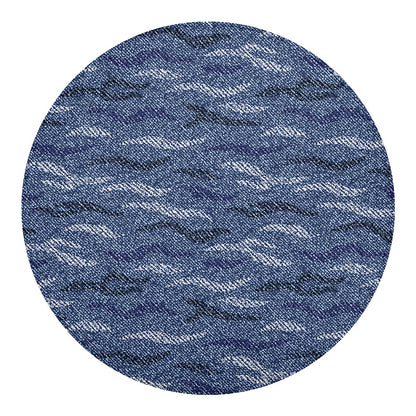 Camo Denim Jeans Pattern Print Round Blanket