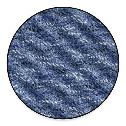 Camo Denim Jeans Pattern Print Round Floor Mat