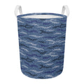 Camo Denim Jeans Pattern Print Round Laundry Basket