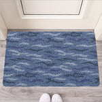 Camo Denim Jeans Pattern Print Rubber Doormat