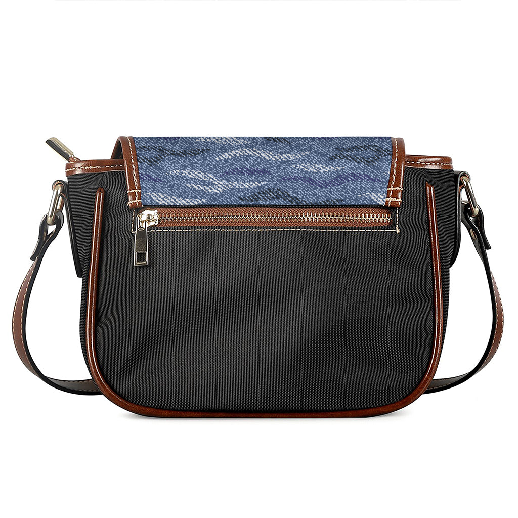 Camo Denim Jeans Pattern Print Saddle Bag
