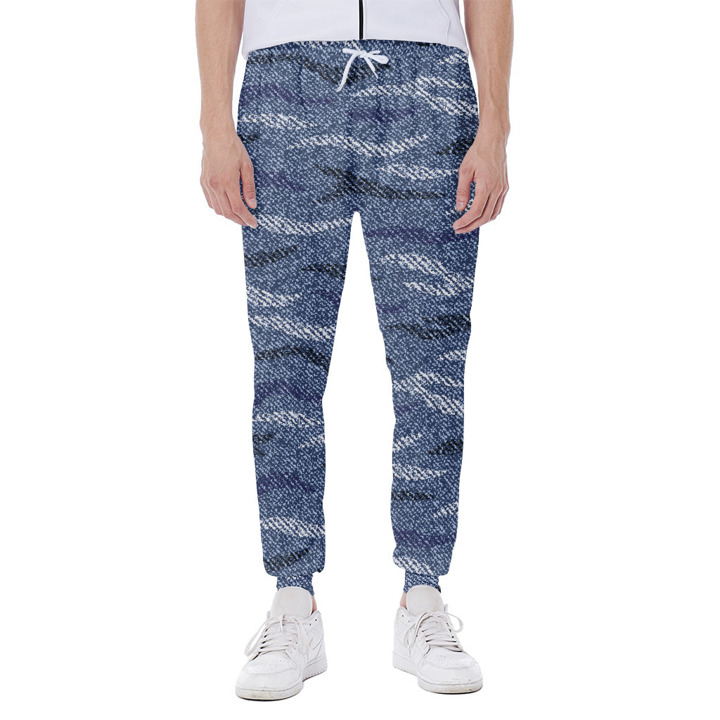 Camo Denim Jeans Pattern Print Scuba Joggers