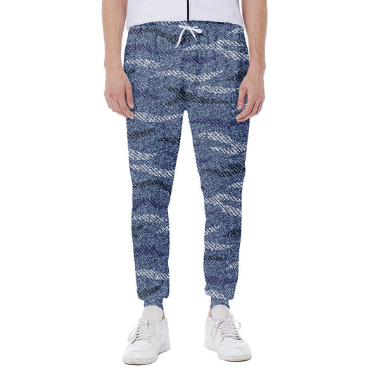 Camo Denim Jeans Pattern Print Scuba Joggers