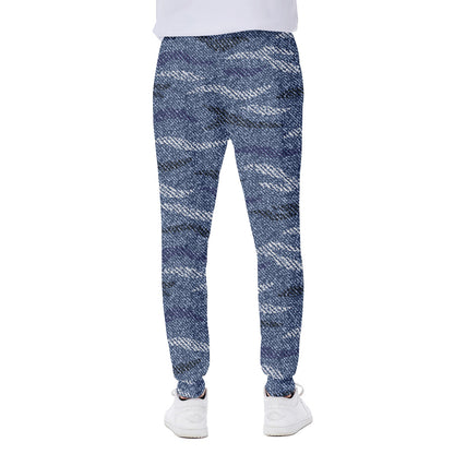 Camo Denim Jeans Pattern Print Scuba Joggers