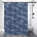 Camo Denim Jeans Pattern Print Shower Curtain
