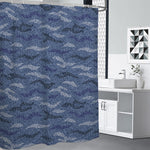 Camo Denim Jeans Pattern Print Shower Curtain