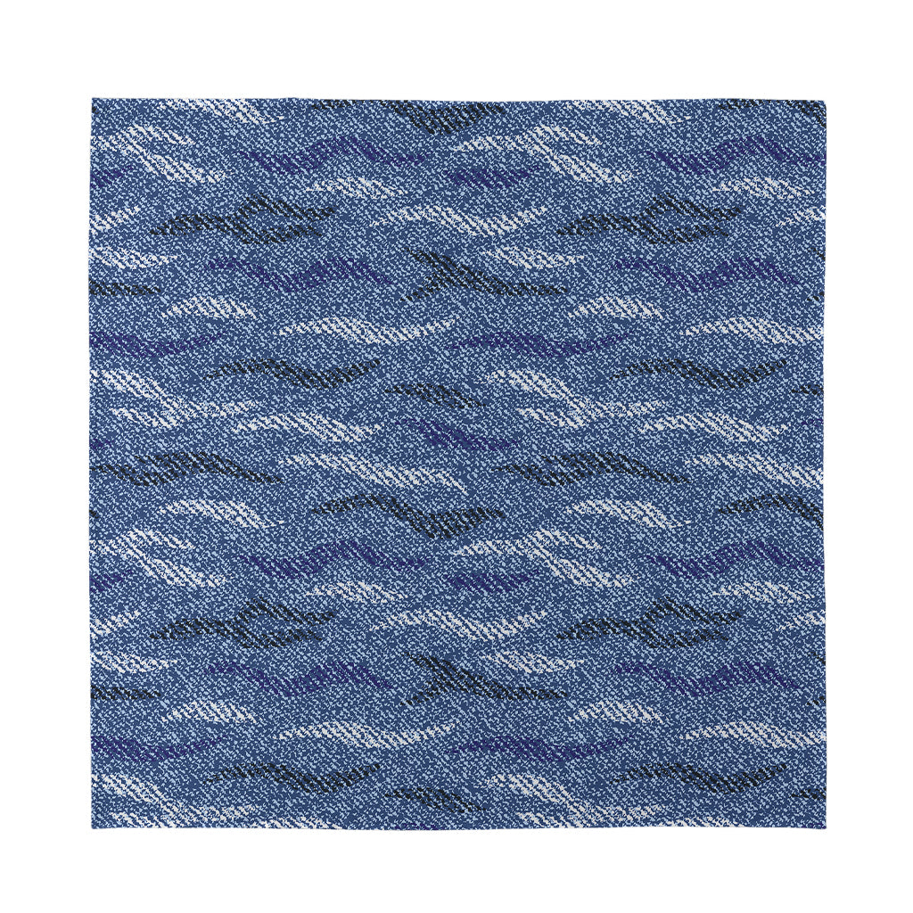 Camo Denim Jeans Pattern Print Silk Bandana